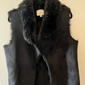 LOFT Furry and Suede Vest